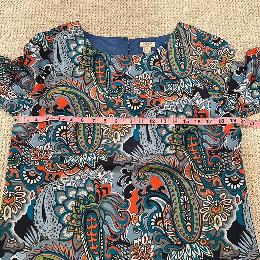 J. Crew Jules Shift Dress in Moonglow Paisley- Size 10 - Picture 2 of 4
